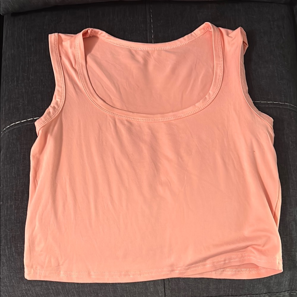 SHEIN Pink Sleeveless Crop Tank Top
